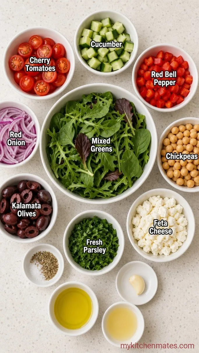 20-Minute Mediterranean Salad Bowl Ingredients