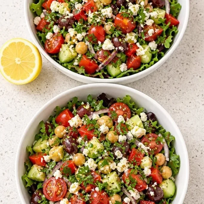 20-Minute Mediterranean Salad Bowl Mediterranean Salad Bowl