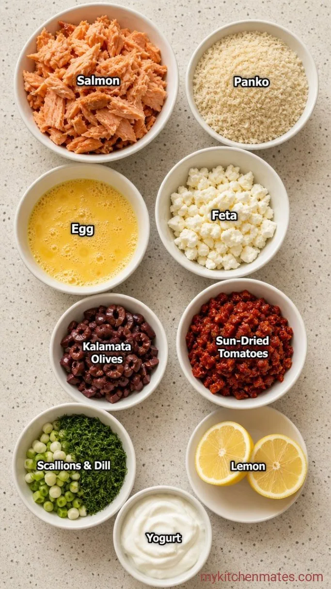 Crispy Mediterranean Salmon Patties Ingredients