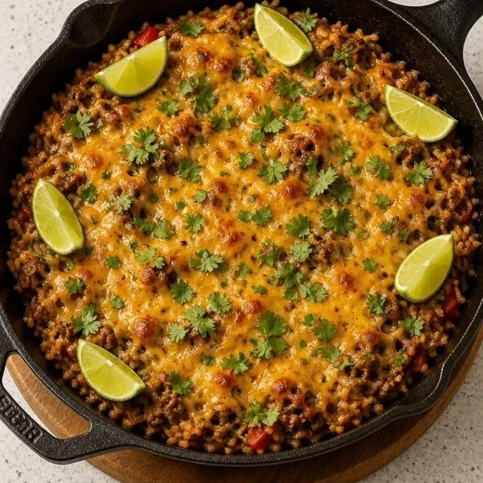 Mexican Beef And Rice Skillet