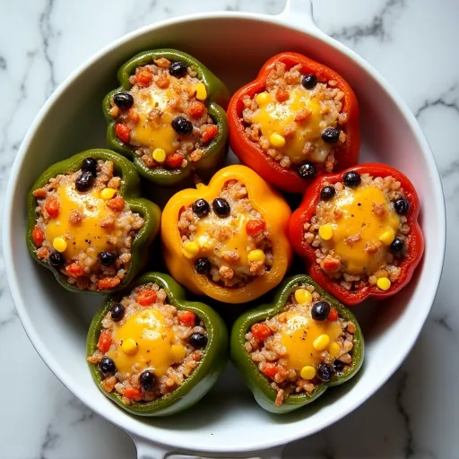 Mexican Black Bean and Corn Stuffed Peppers