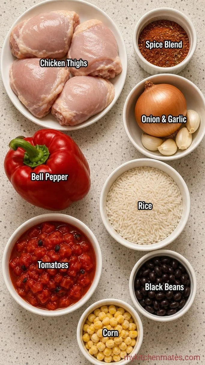 One-Pot Mexican Chicken and Rice Ingredients