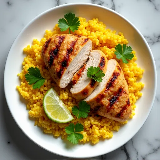 Mexican Cilantro Lime Chicken with Yellow Rice