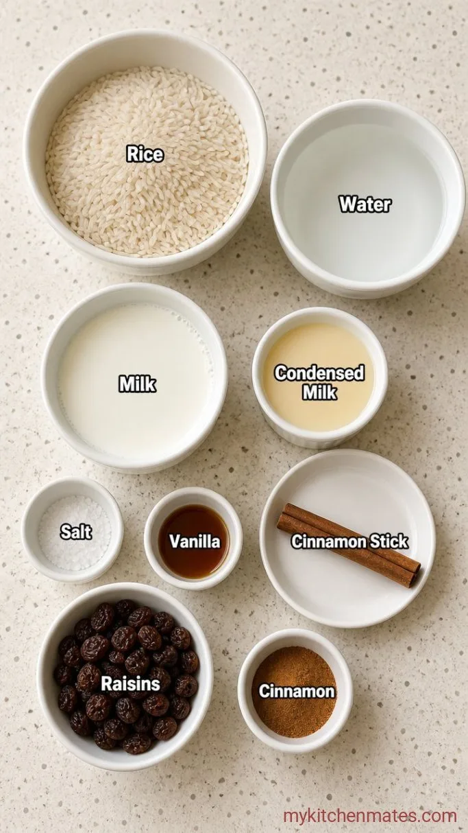 Creamy Mexican Rice Pudding (Arroz con Leche) Ingredients