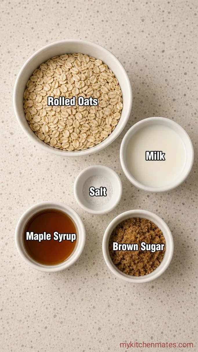 Quick & Creamy Microwave Oatmeal (5 Ways) Ingredients
