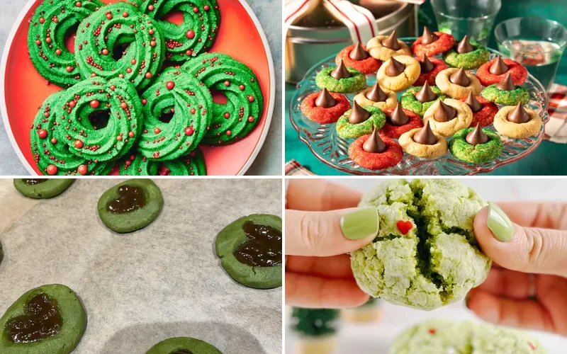 mind-blowing-grinch-cookies collage