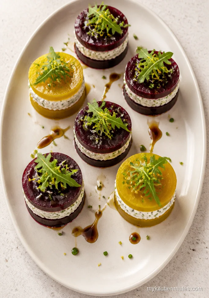 Mini Beet Salad Stacks with Goat Cheese