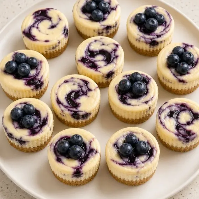 Mini Blueberry Cheesecakes