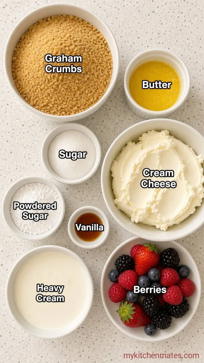 15-Minute No-Bake Mini Cheesecake Bites Ingredients
