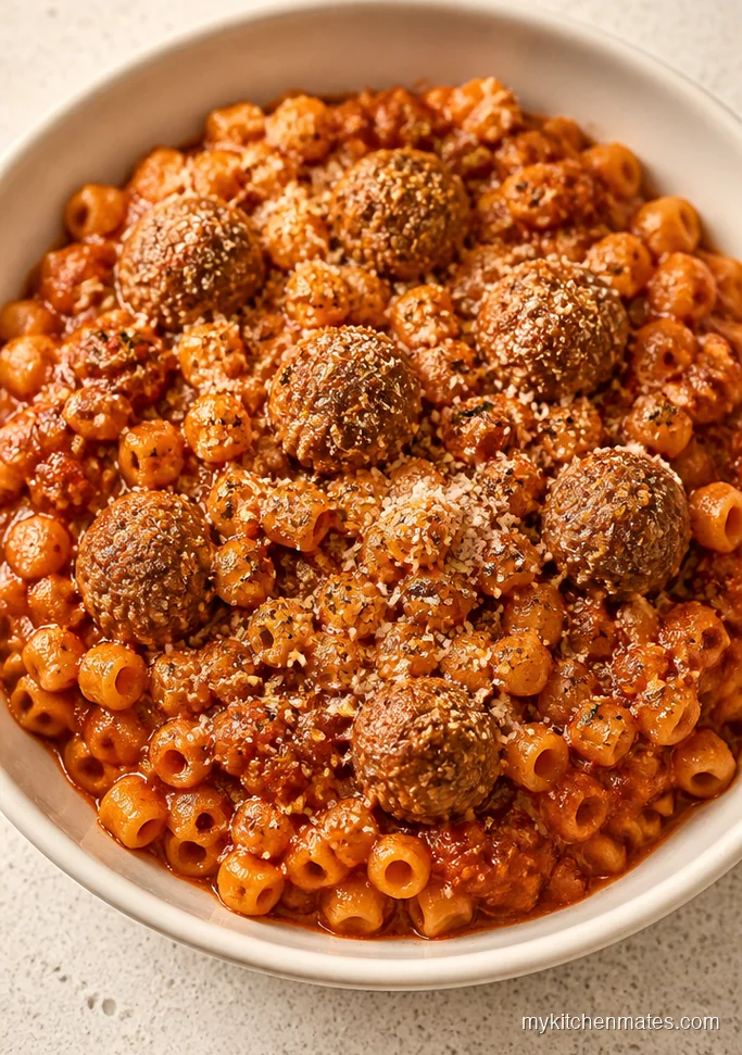 Mini Meatball Pasta in the Crockpot