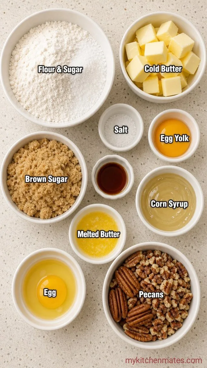 Mini Pecan Pies (The No-Roll Press-In Crust) Ingredients