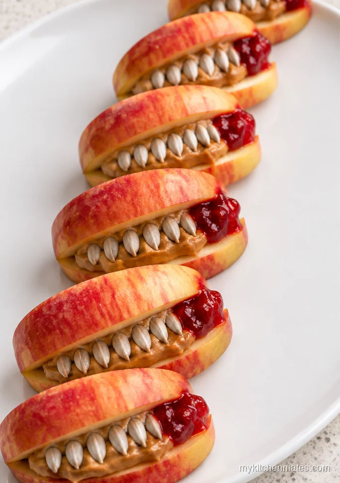 13 Spooky Halloween Party Finger Foods for Your Bash Monster Apple Mouths