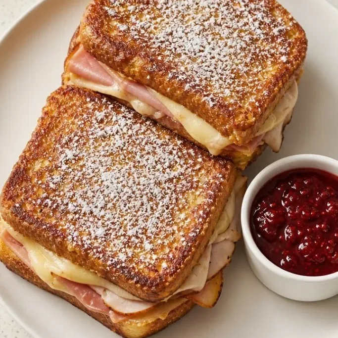 Crispy Monte Cristo Sandwich with Raspberry Jam Monte Cristo Sandwich
