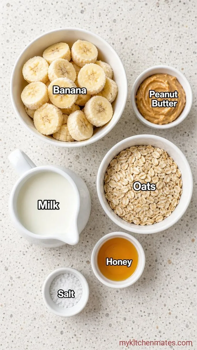 5-Minute Peanut Butter Banana Breakfast Smoothie Ingredients