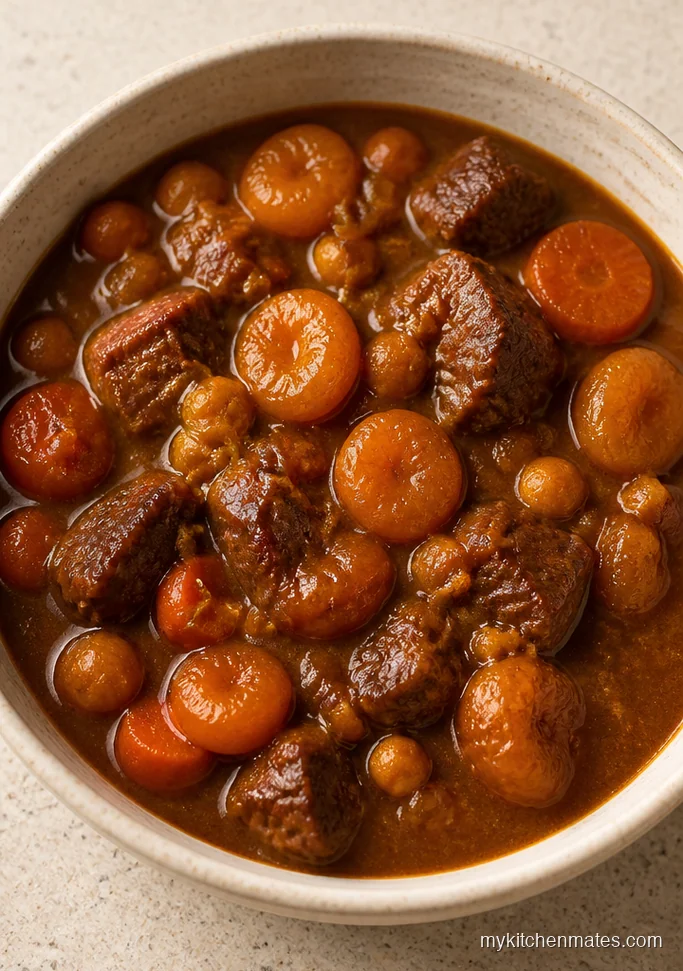 Moroccan Apricot Oven Beef Stew