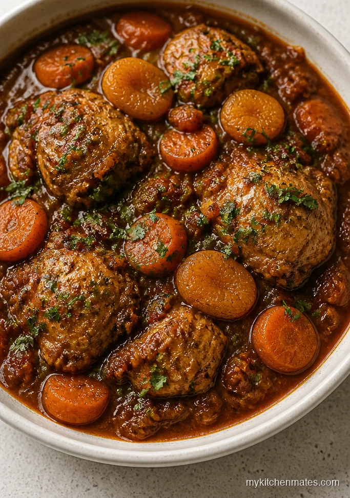 Moroccan Chicken with Apricots and Carrots
