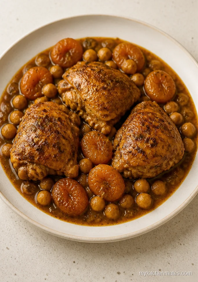 Moroccan Chicken with Apricots and Chickpeas
