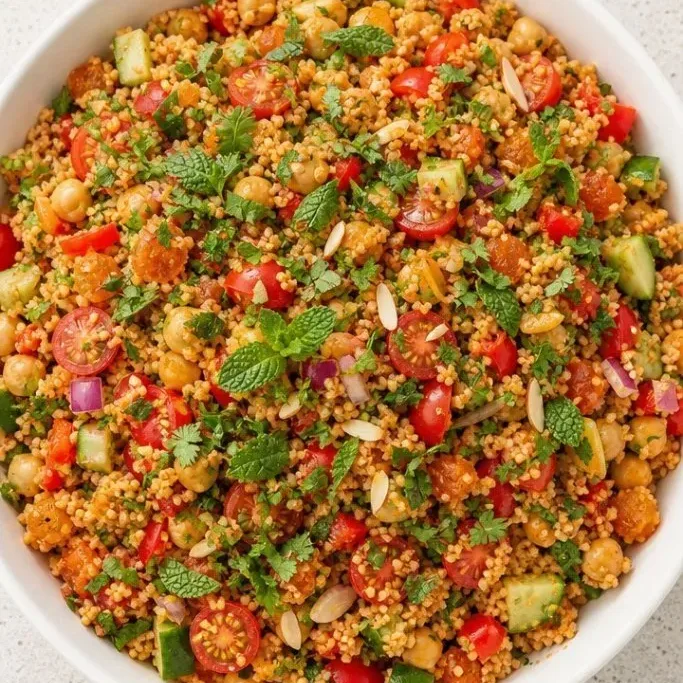 20-Minute Moroccan Couscous Salad with Harissa Dressing Moroccan Couscous Salad
