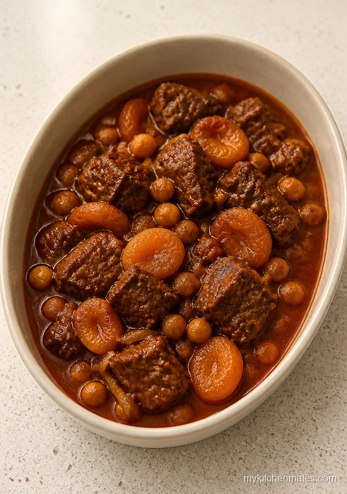 Moroccan Instant Pot Beef Stew with Apricots