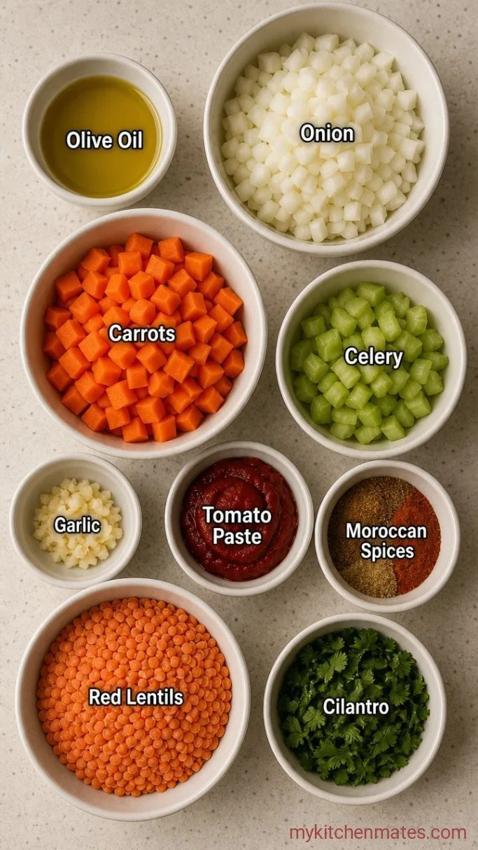 Spiced Moroccan Lentil Soup (Ready in 30 Minutes) Ingredients