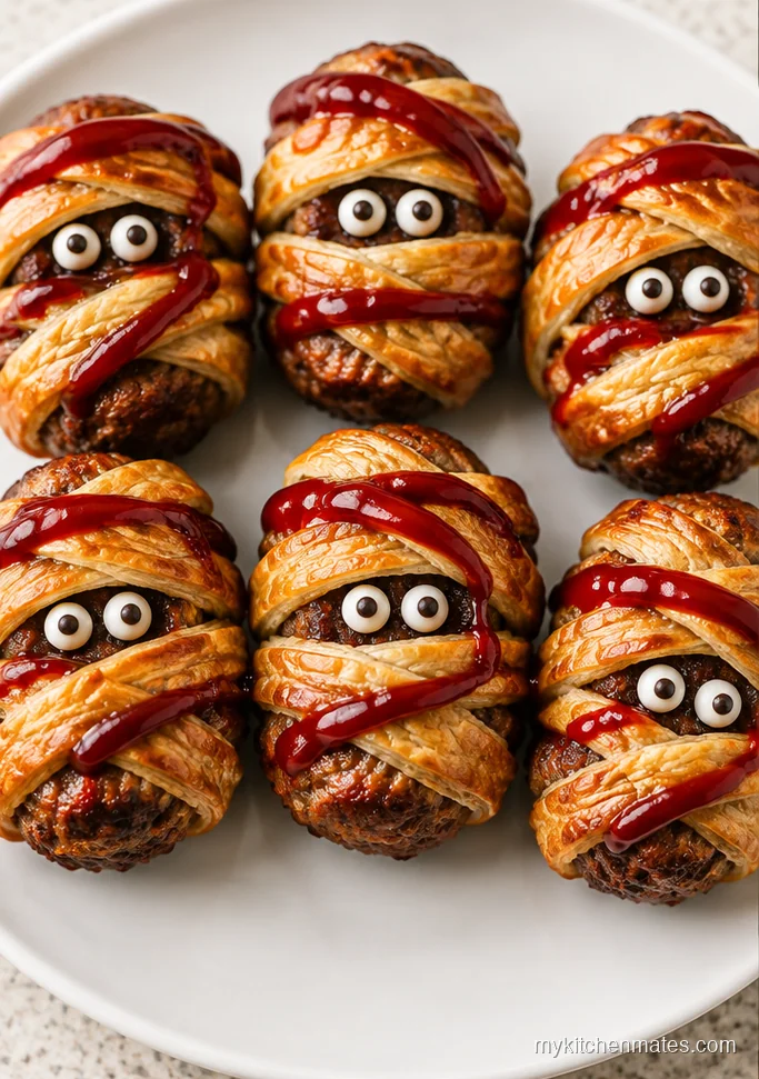 13 Spooky Halloween Party Finger Foods for Your Bash Mummy Meatballs With Dipping Sauce