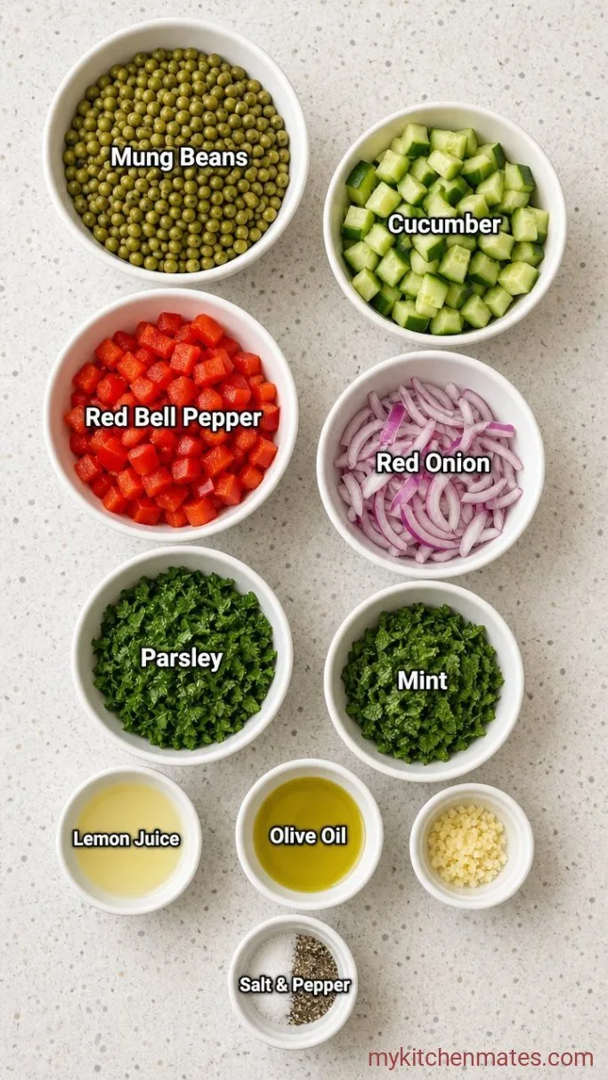 Bright 15-Minute Mung Bean Salad with Lemon and Herbs Ingredients