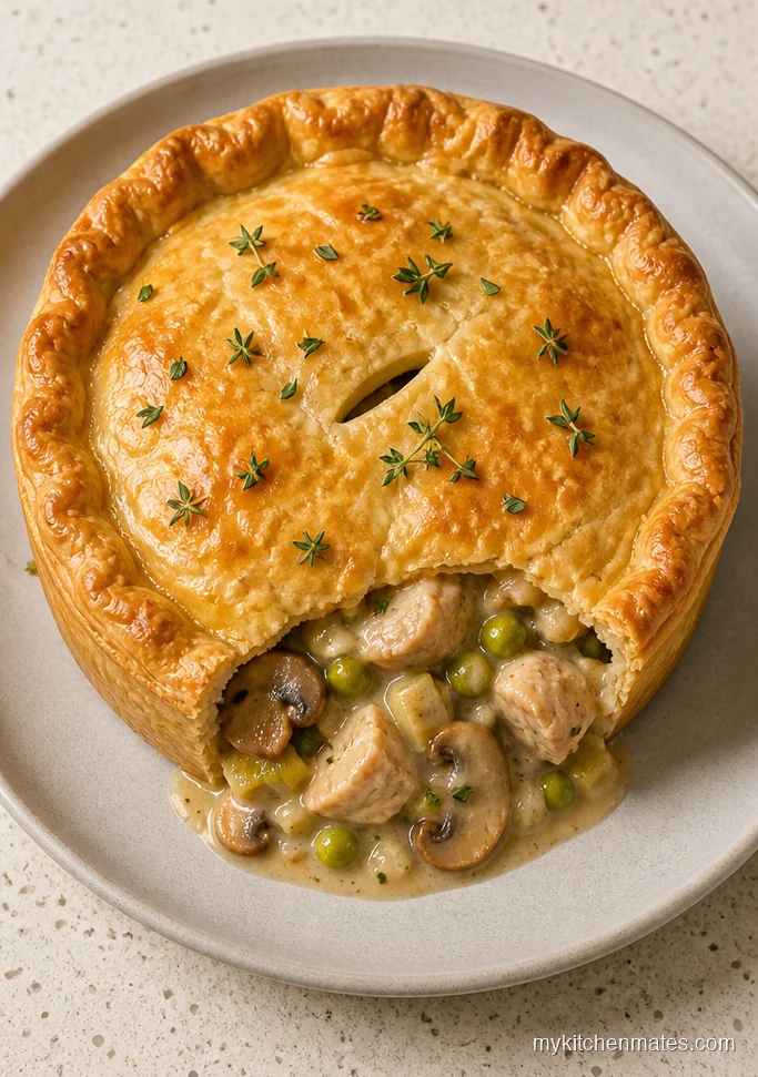 Mushroom and Leek Chicken Pot Pie
