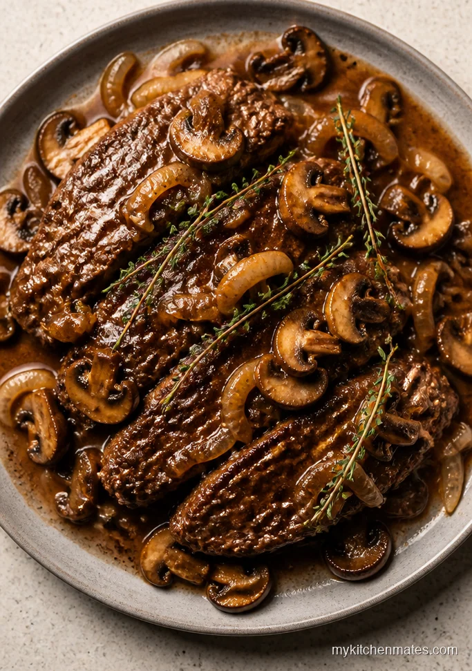 Mushroom and Onion Flank Steak Crock Pot