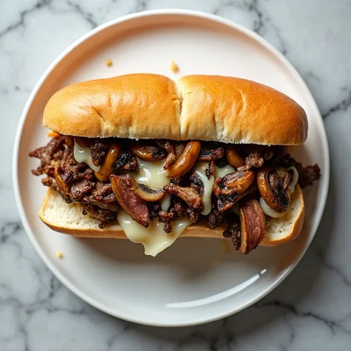 Mushroom and Swiss Loaded Cheesesteak