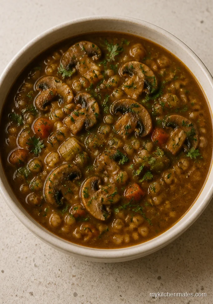 Mushroom Barley and Herb Soup