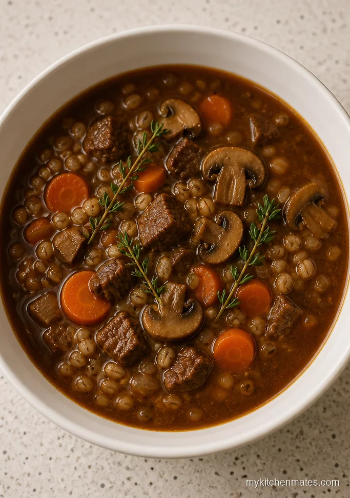Mushroom Barley Beef Soup