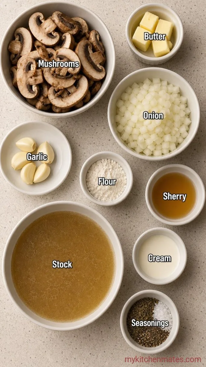 Creamy Mushroom Bisque in 40 Minutes Ingredients