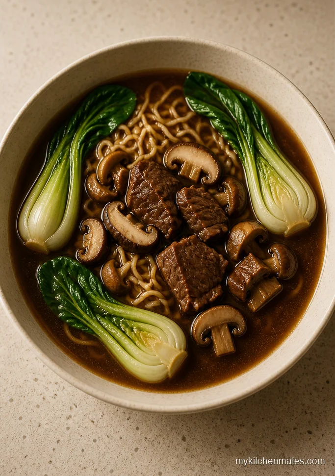 Mushroom Bok Choy Beef Ramen