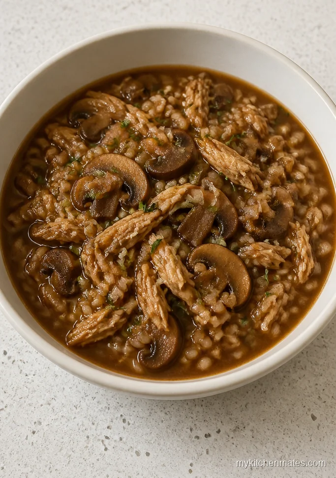 Mushroom Chicken and Rice Soup