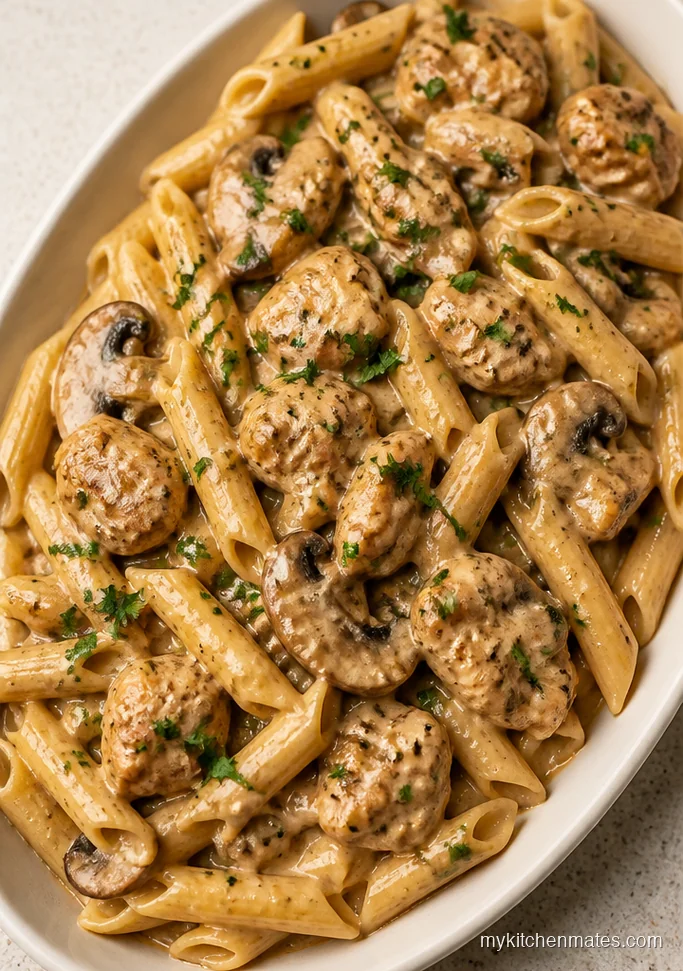 Mushroom Chicken Stroganoff Pasta