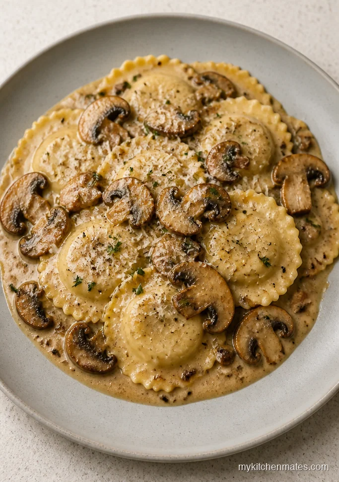 Mushroom Garlic Butter Ravioli