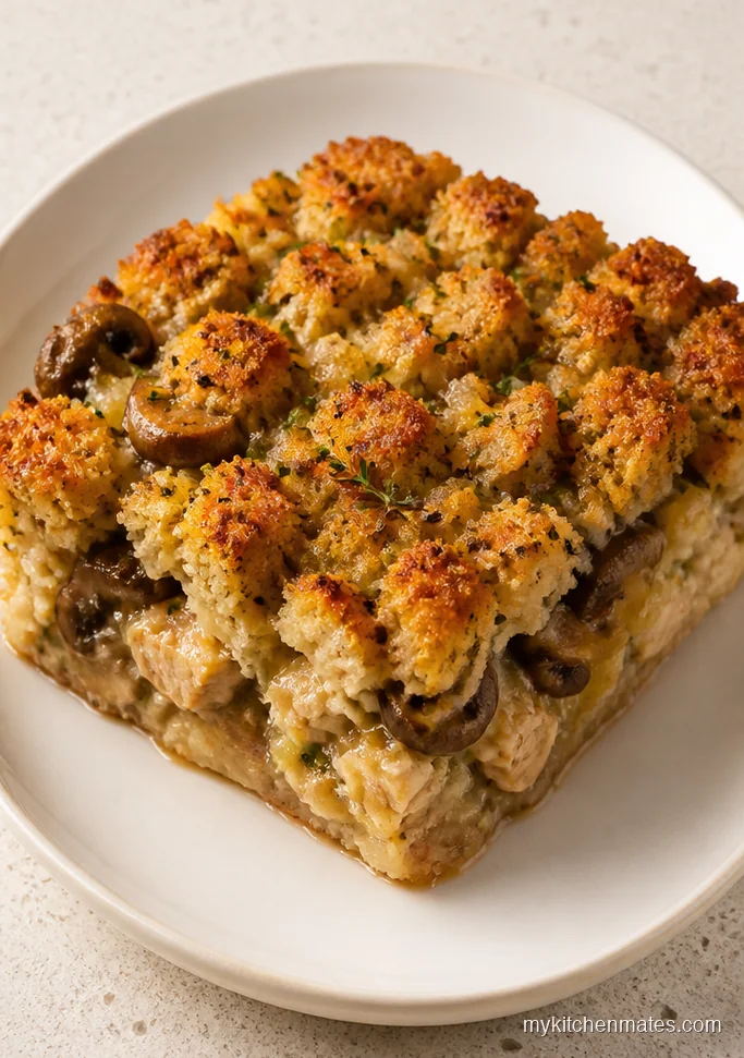 10 Chicken Casserole Recipes with Stuffing for Easy Family Dinners Mushroom Herb Chicken Stuffing Casserole
