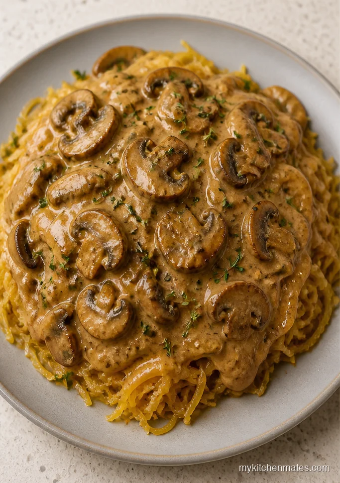 Mushroom Stroganoff Spaghetti Squash