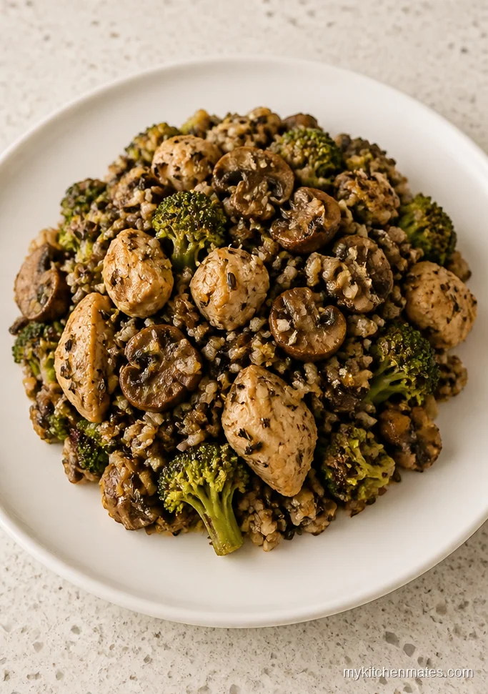 Mushroom Wild Rice Chicken Broccoli