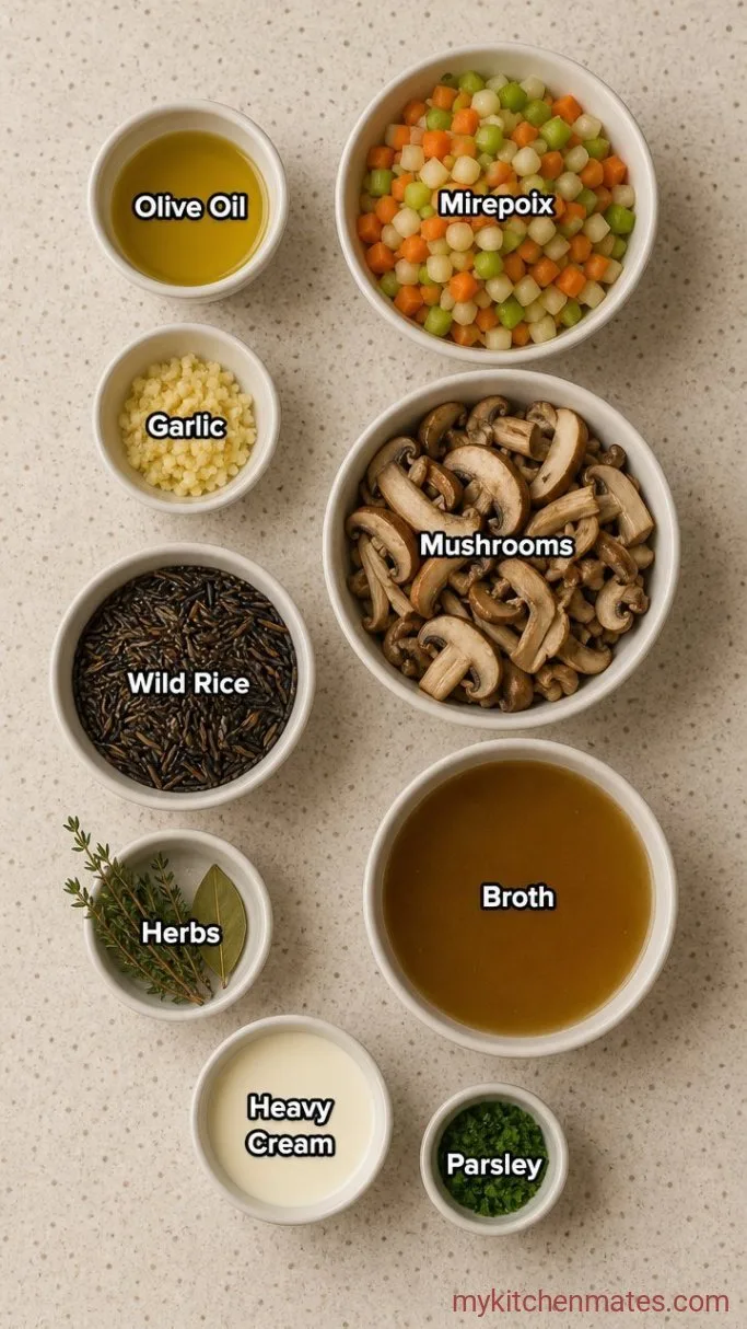 One-Pot Creamy Mushroom Wild Rice Soup Ingredients