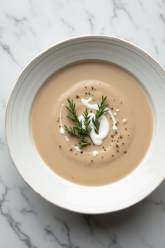 mushroom soup with herbs