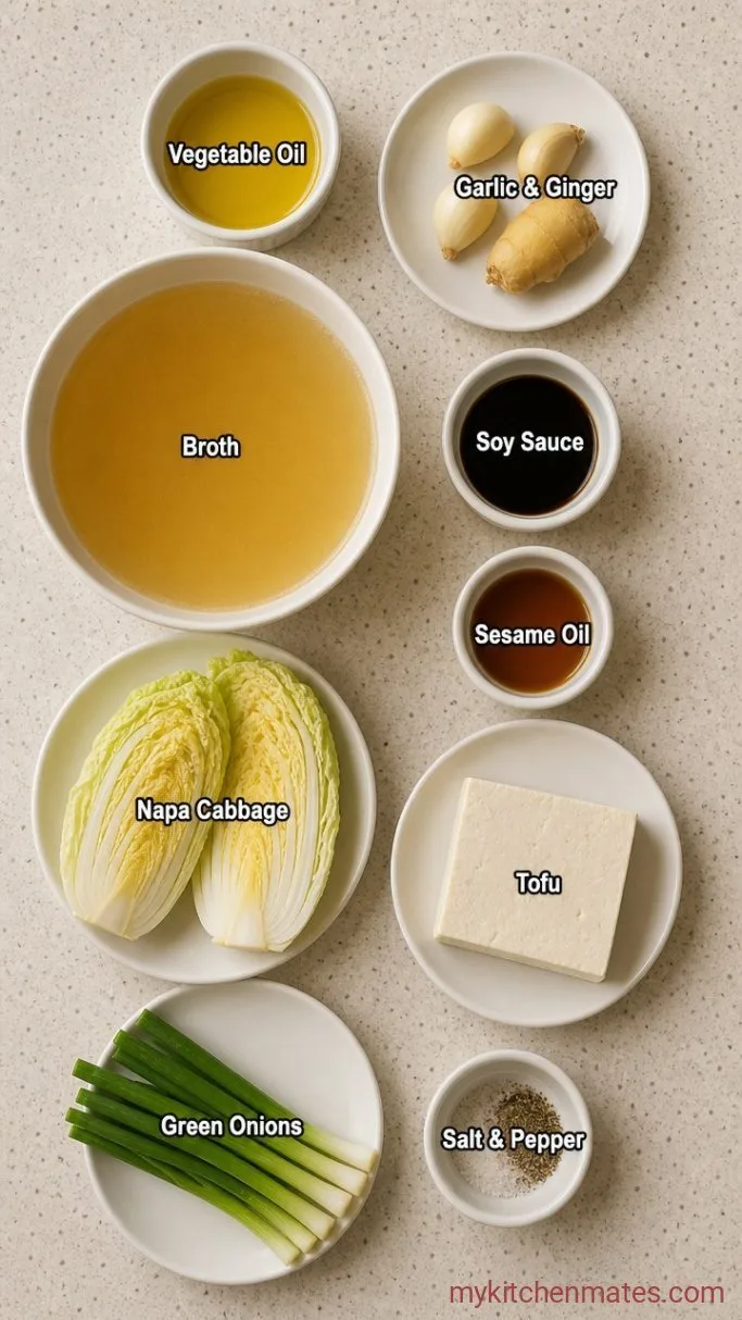 15-Minute Napa Cabbage Soup Ingredients