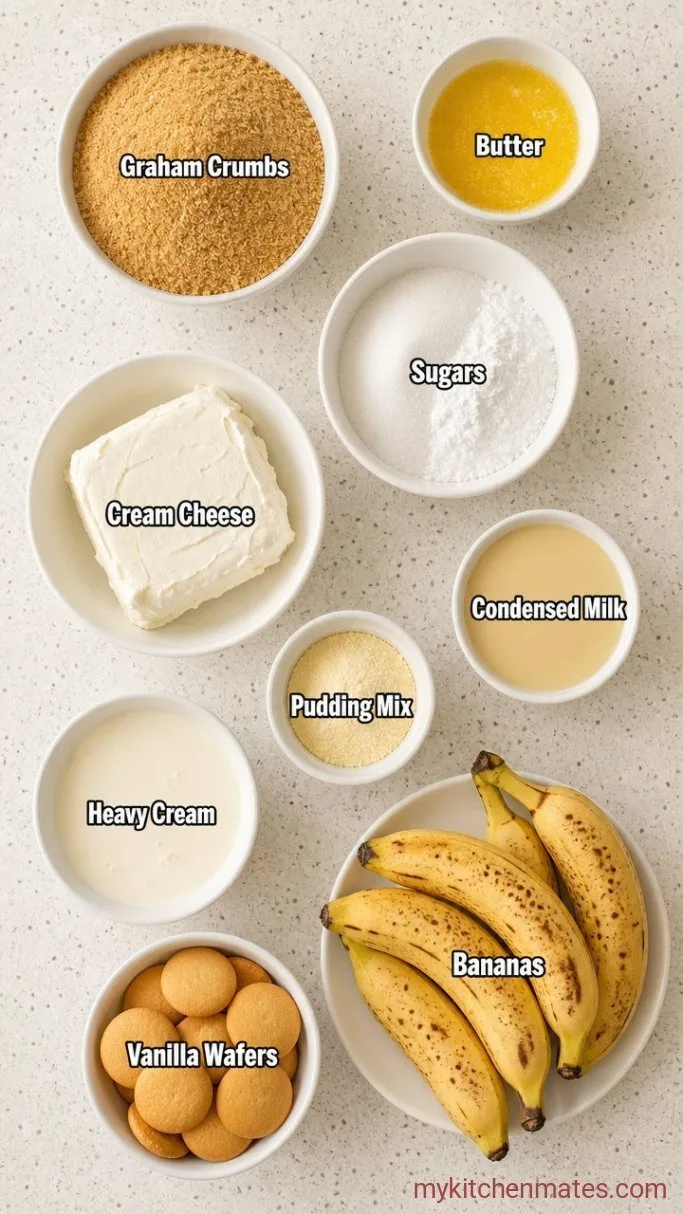 No-Bake Banana Pudding Cheesecake Ingredients