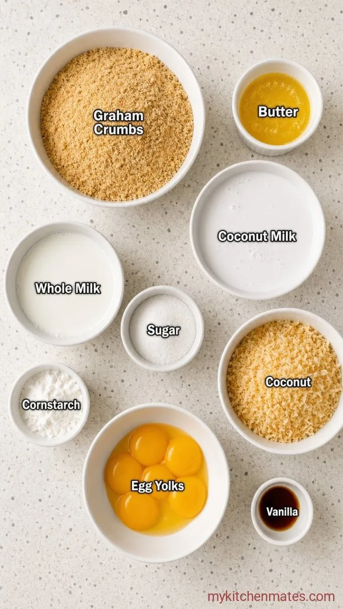 No-Bake Coconut Cream Pie Ingredients