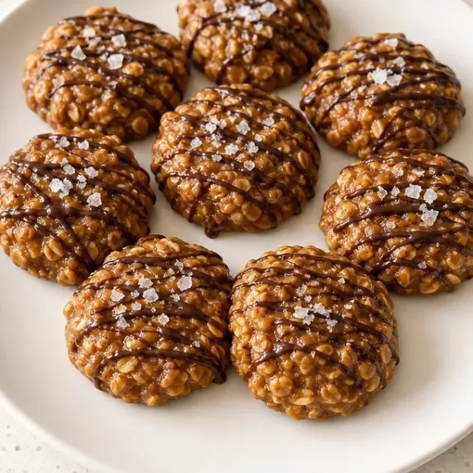 No Bake Salted Caramel Cookies