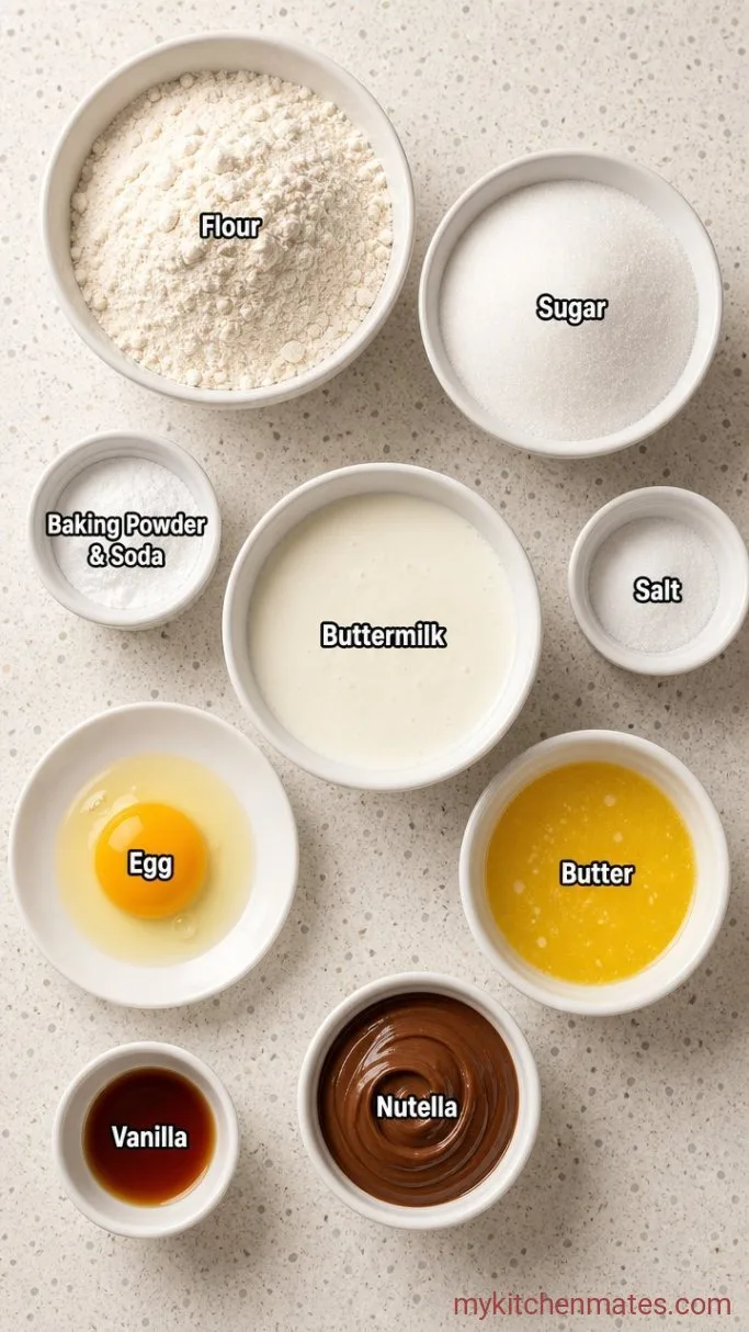 Fluffy Nutella Stuffed Pancakes Ingredients