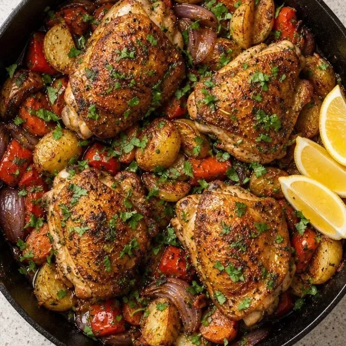 One Pan Chicken Thigh Dinner