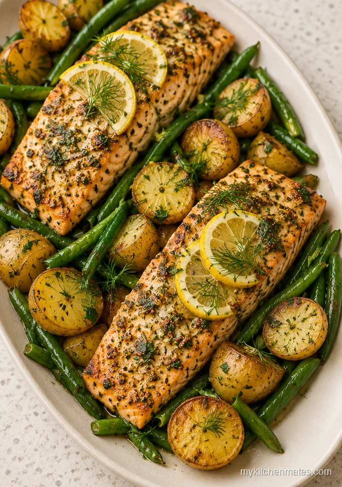 One Pan Lemon Herb Salmon and Potatoes