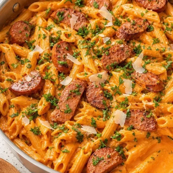 Creamy One Pot Kielbasa Pasta in 30 Minutes One Pot Kielbasa Pasta