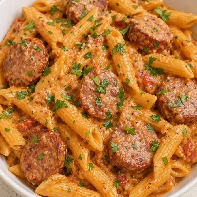 20-Minute One Pot Smoked Sausage Pasta One Pot Smoked Sausage Pasta
